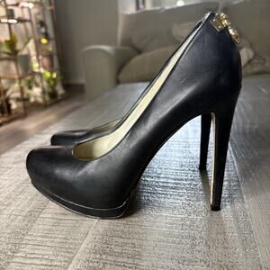 MICHAEL KORS Hamilton Platform Heels Stiletto Ultra High Black Size 7M
